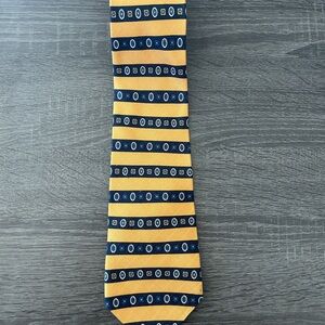 Tommy Hilfiger Geometric Navy and Gold Tie